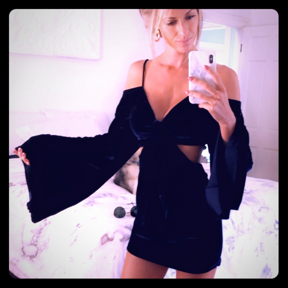 Rat and Boa Midnight Blue Velvet Dress